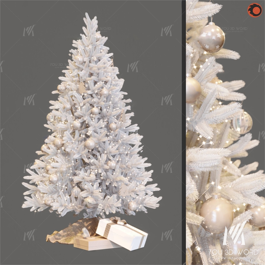 Modern Christmas tree gift box Mei Chen 3d model